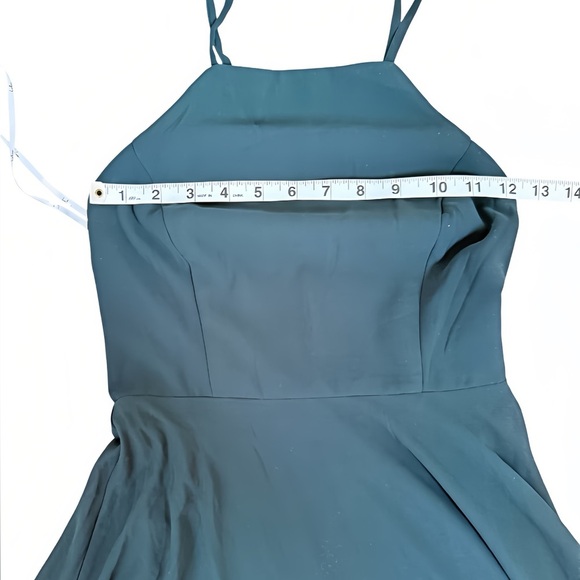 Lulus Green Chiffon Maxi Dress XS | Spaghetti Strap Empire Waist Backless Gown - Picture 11 of 13
